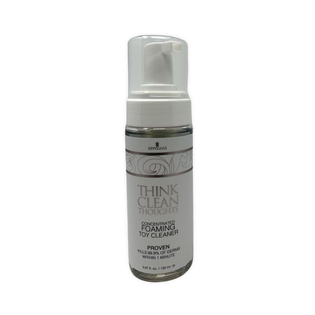 Think Clean foaming cleanser bottle with white cap on a white background