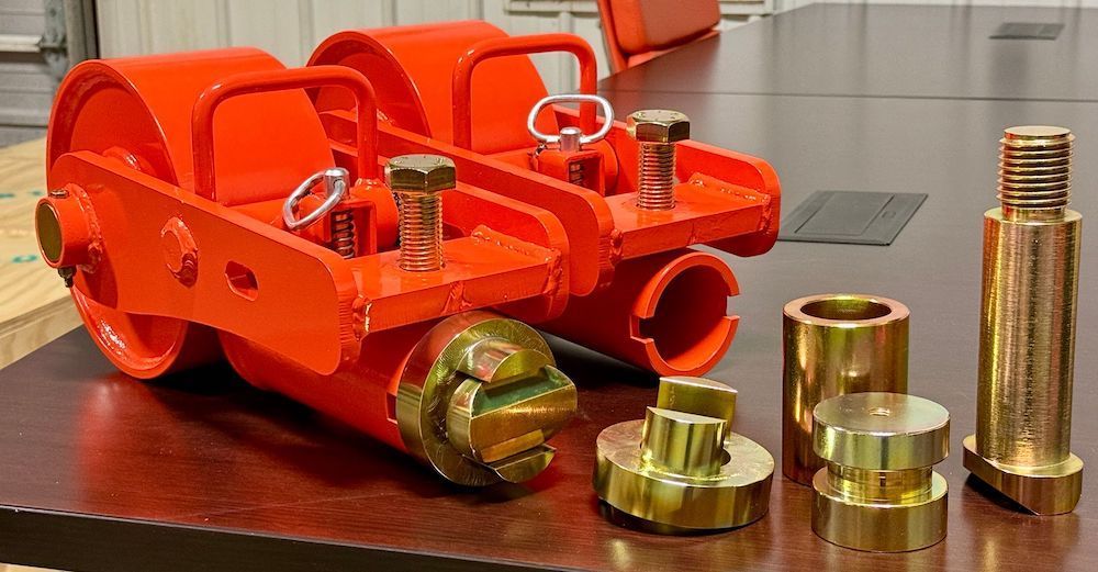 a set of end wheels attached to a shipping container