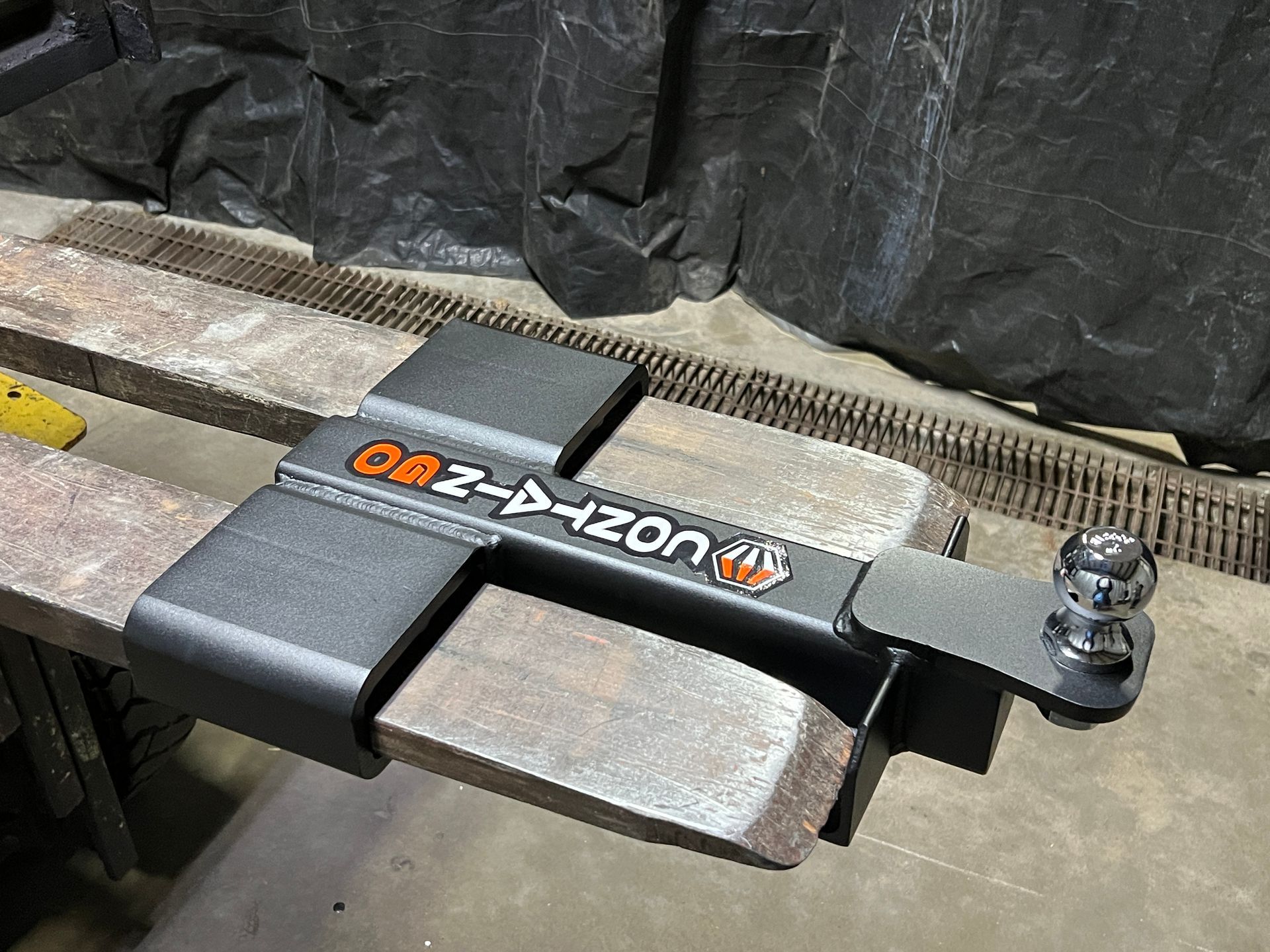 forklift attachment mounted on forklift forks