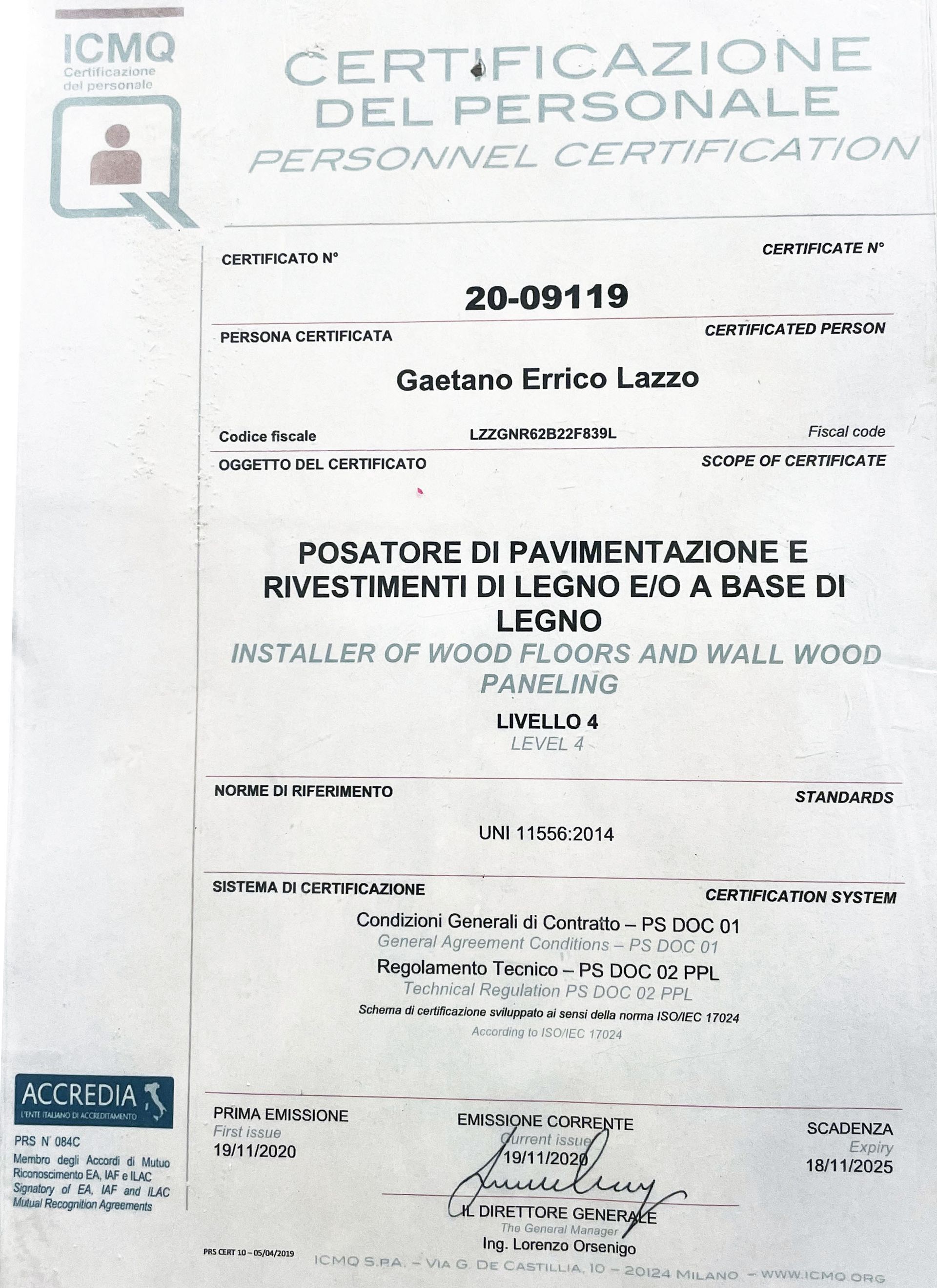 certificato uni 11556 Made In Sud