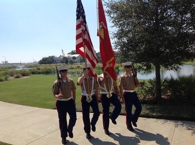 color guard at military reunion