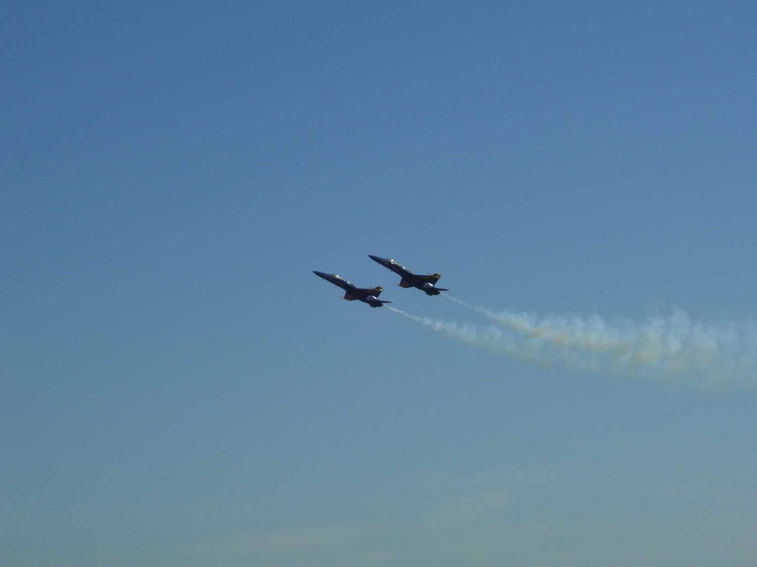 two planes flying in sky