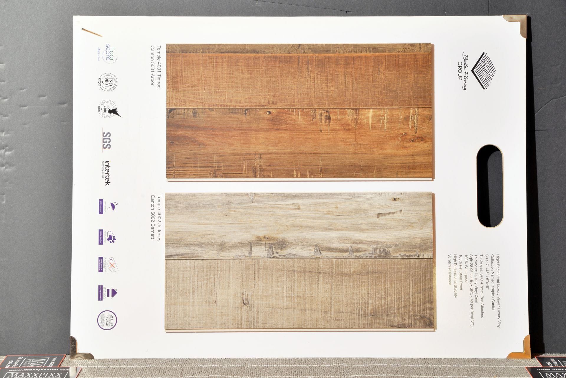 A cutting board with two different types of wood on it