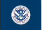 The u.s. department of homeland security logo is on a blue background.