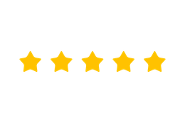 A row of five yellow stars on a white background. | Liberty Hill Septic & Excavation