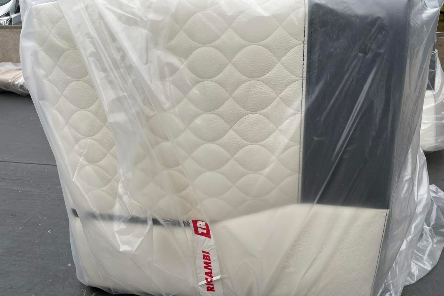 trigano roller team auto roller 707 brand new dinette seat are cushions white and grey leather effect