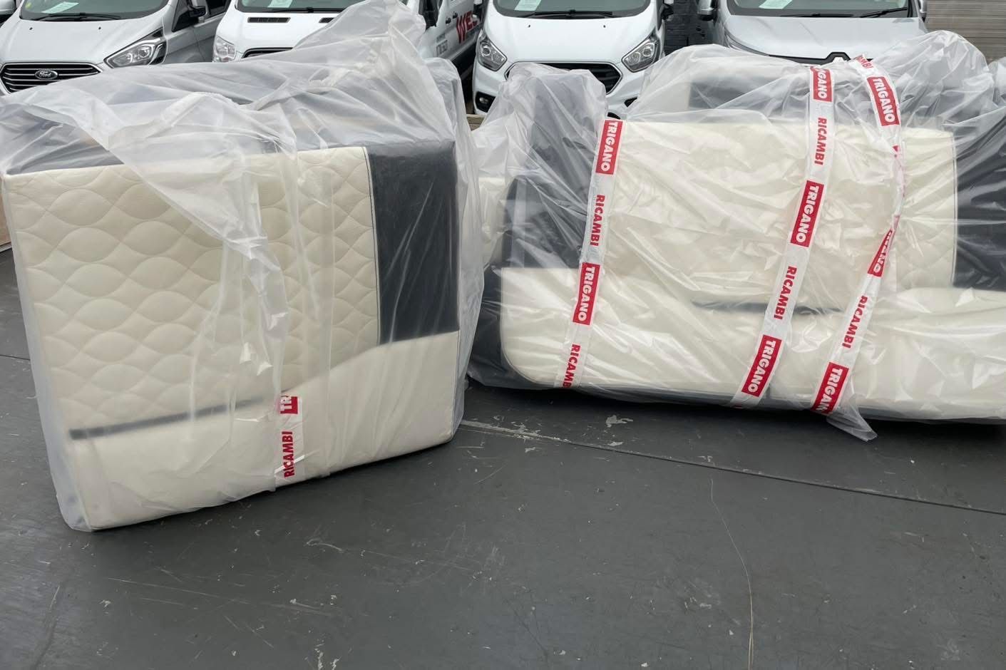 trigano roller team auto roller 707 brand new dinette seat are cushions white and grey leather effect