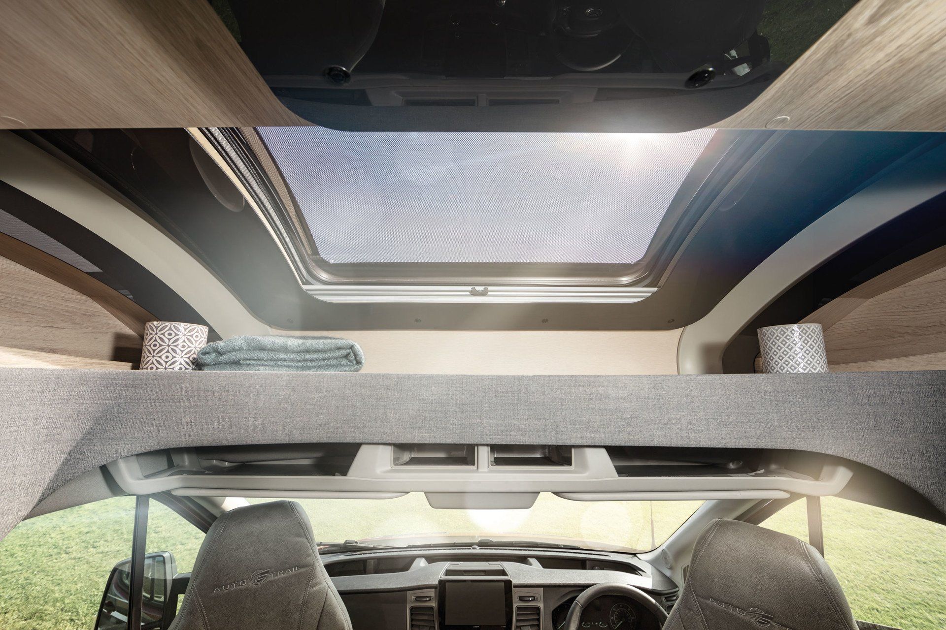 Automatic Motorhome Hire in a Luxury Auto Trail Tribute F74 perfect for 2 to 4 people.  Camping holidays, family holidays, half term, festival, glamping, F1, Silverstone, camper van