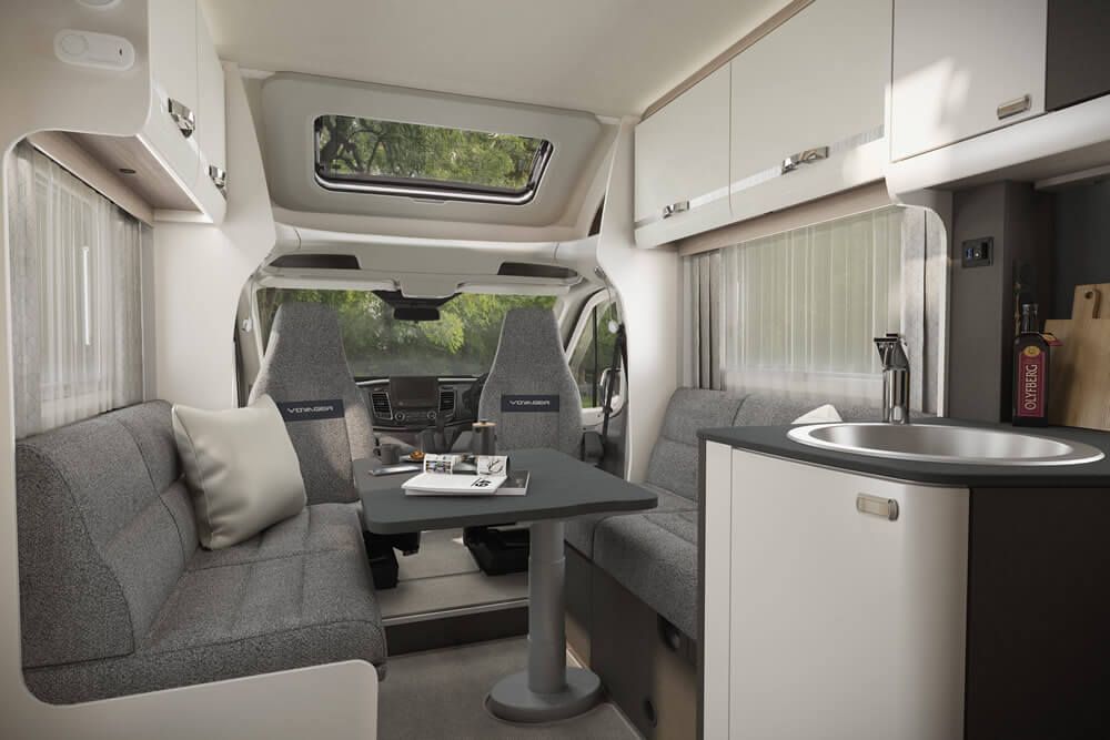 swift voyager 564 4 berth motorhome hire rental for 1 to 4 people, fix rear french bed, perfect for Holiday, kids holidays, Festivals, F1, Silverstone, Glastonbury, touring, travelling, camping, dog, friendly, accommodation