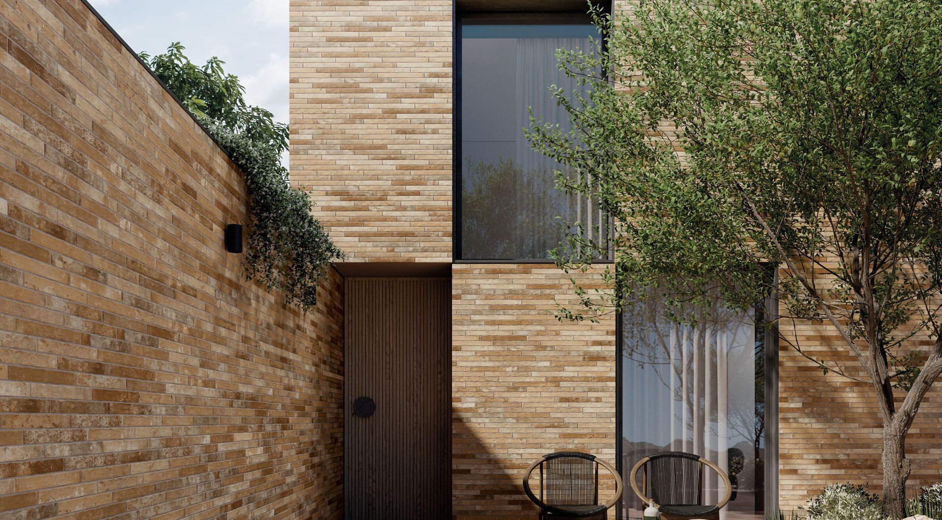 Brick Wall Of The House With Large Windows — Tile Trends in Ballina, NSW