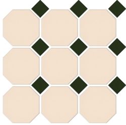 OCTAGONAL CREAM/GREEN DOT