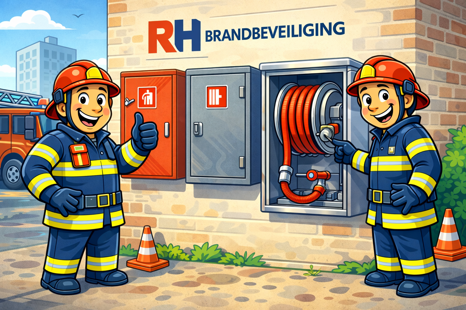 De haspelkast van RH Brandbeveiliging en Gevelkasten.nl