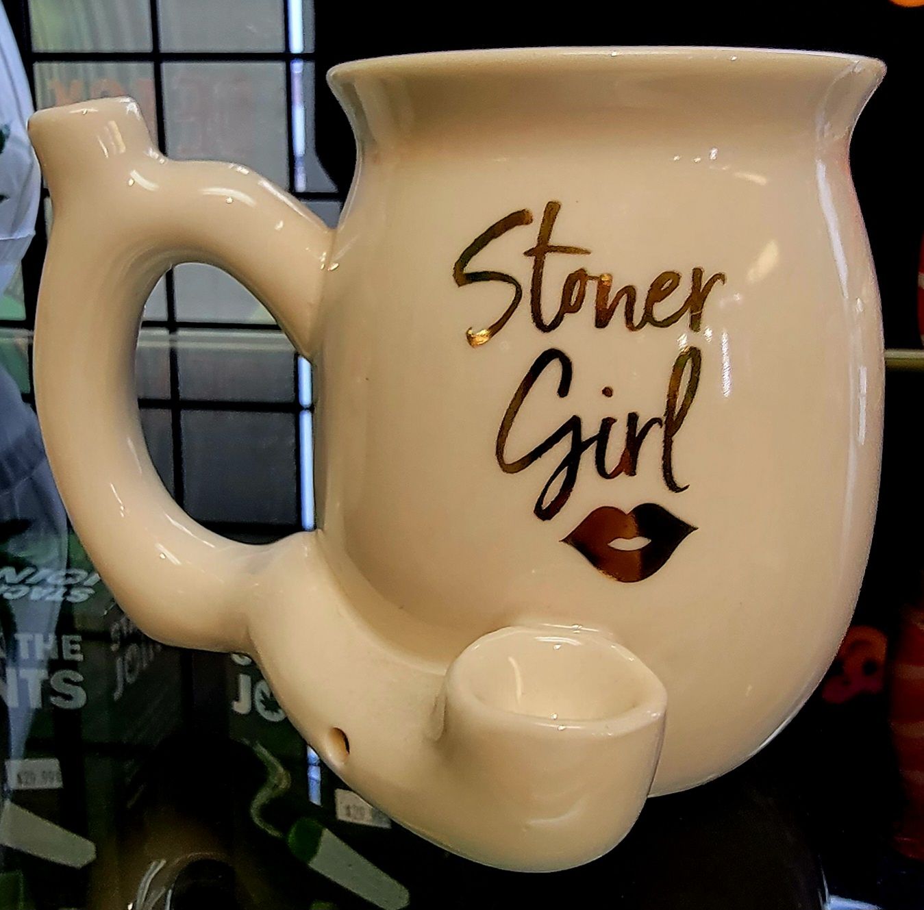 White ceramic mug with 