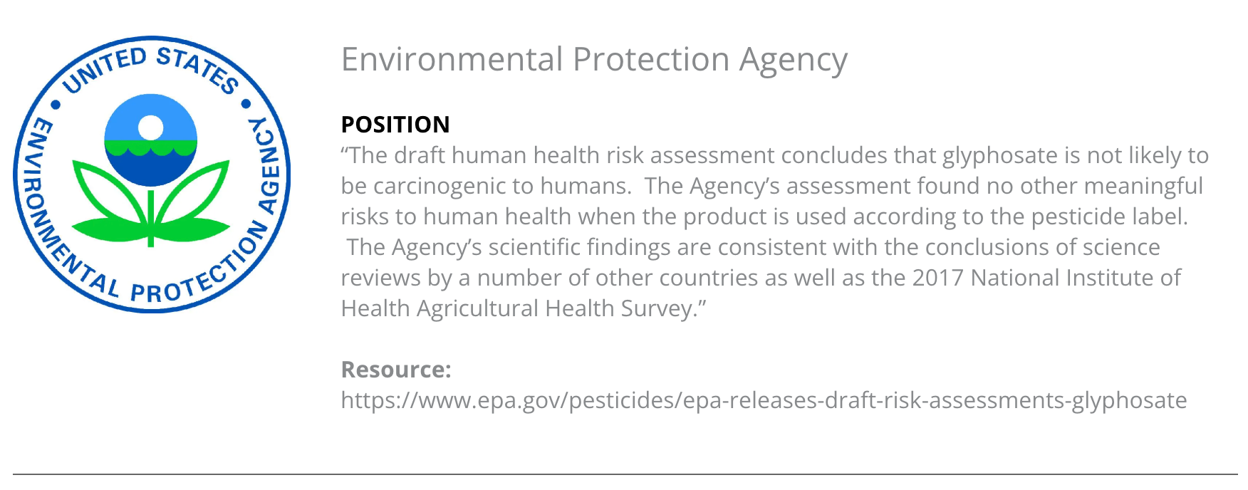 A logo for the environmental protection agency is shown on a white background