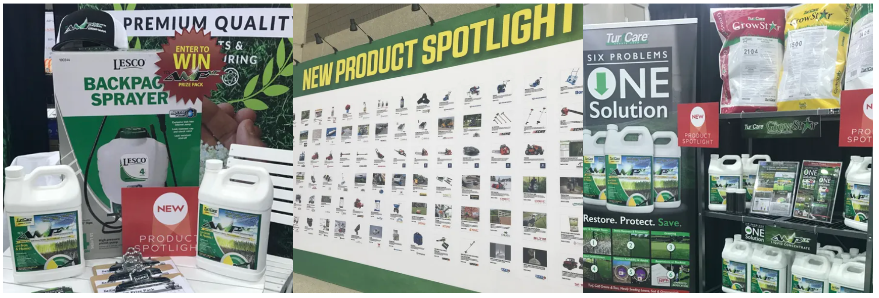 a wall of new product spotlights