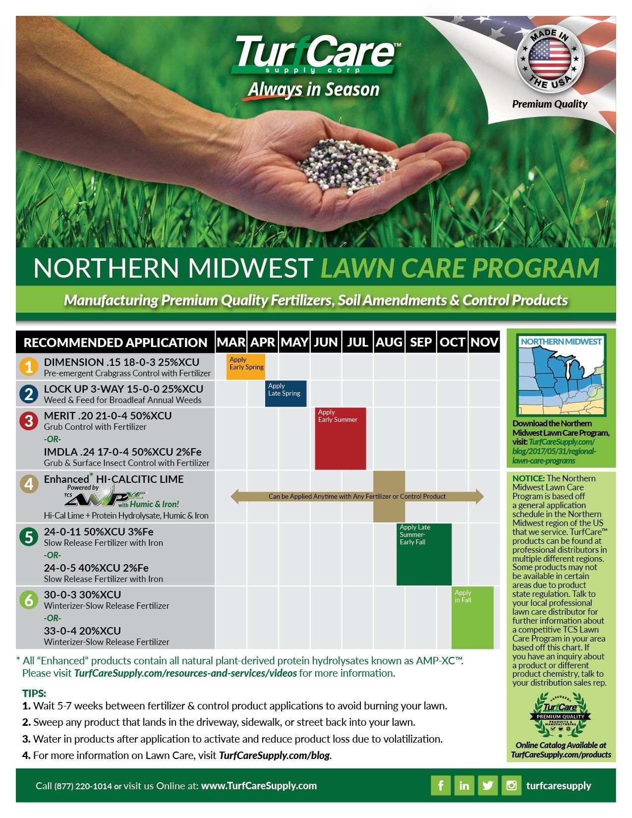 north midewest lawn care program calendar