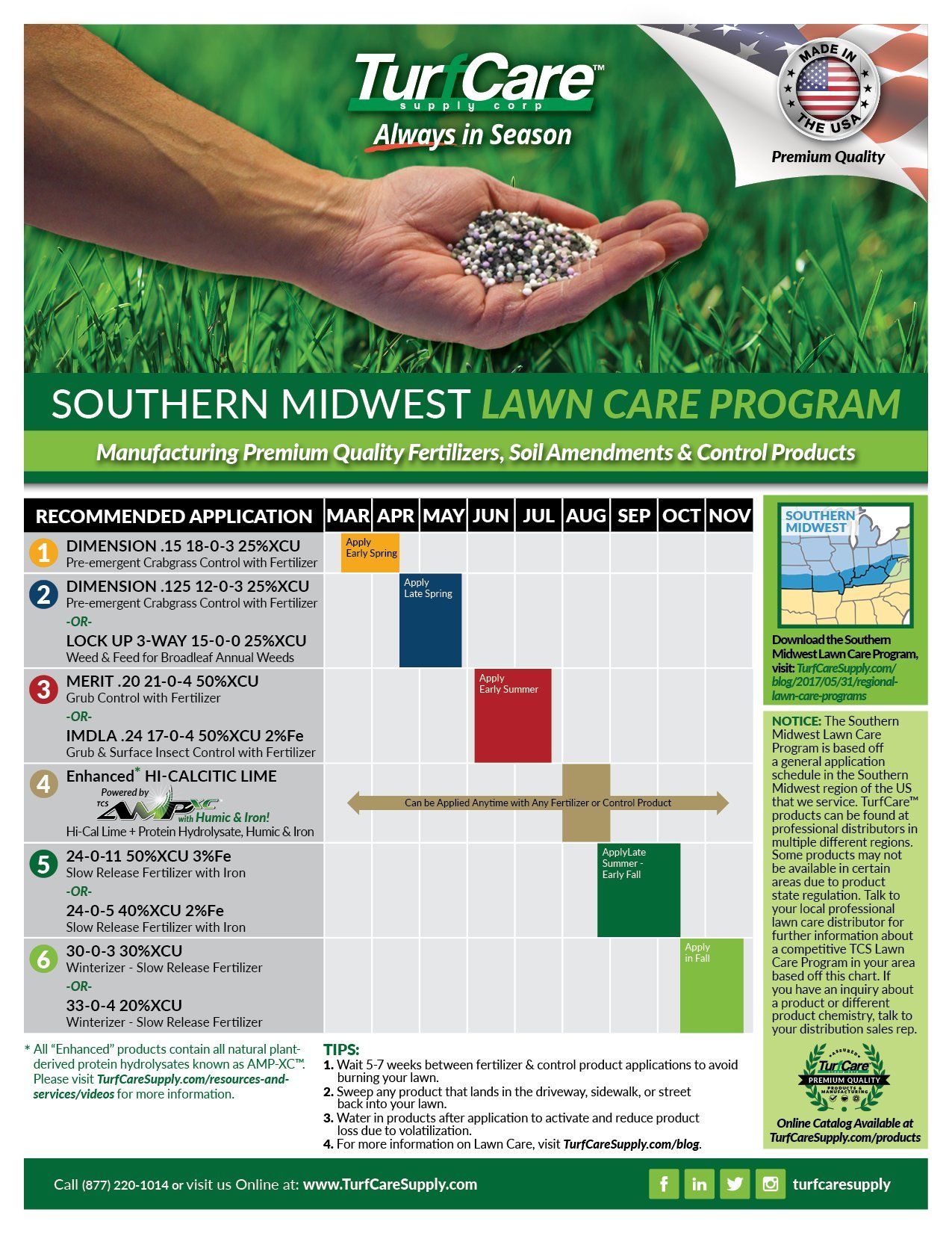 south midwest lawn care program calendar