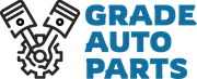 Logo for Grade Auto Parts: Engine pistons with text "GRADE AUTO PARTS".