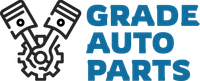 Logo for Grade Auto Parts: Engine pistons with text "GRADE AUTO PARTS".