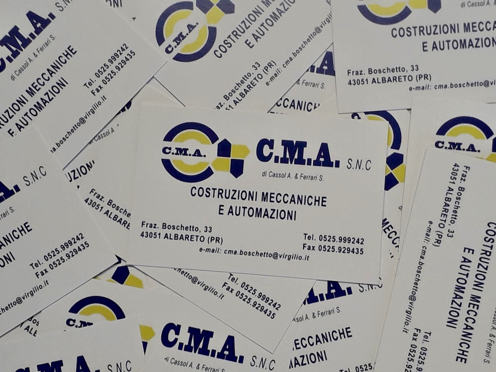 biglietti da visita della ditta di carpenteria metallica e meccanica