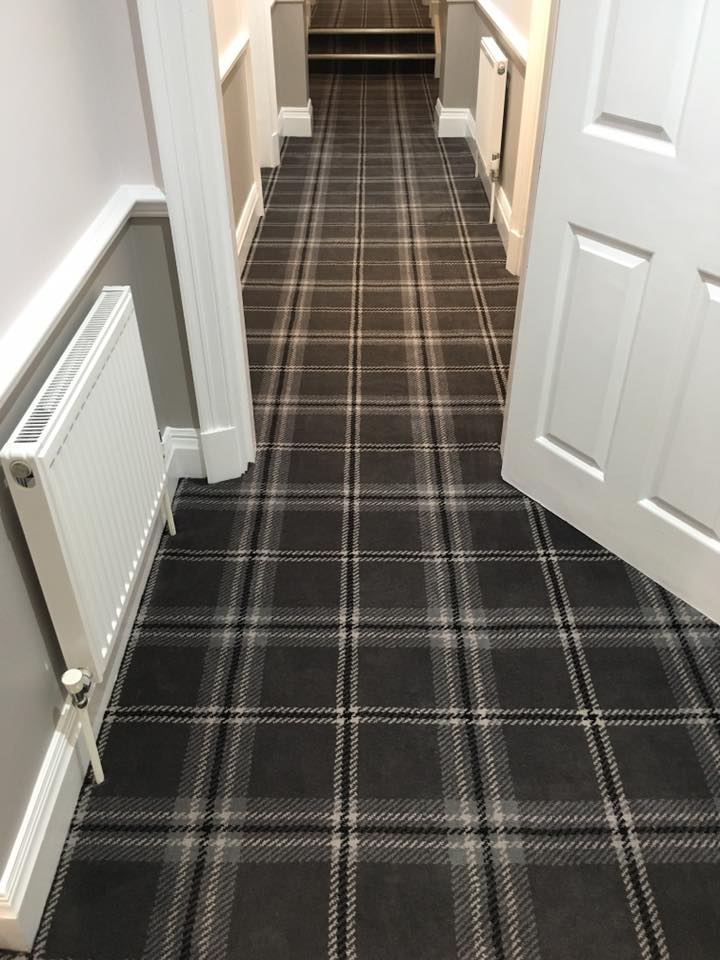 Tartan patterned carpet