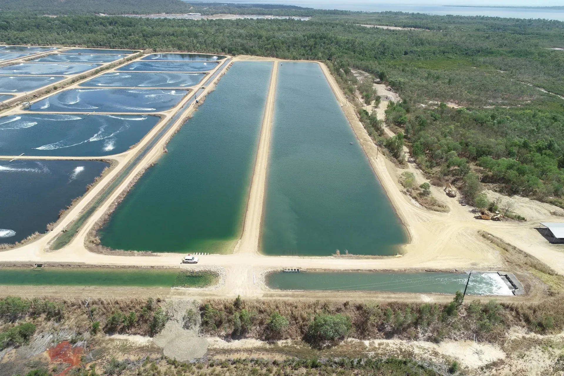 Aerial View of Crystal Bay Prawn Farm | Woree, Queensland | Cheshire Contractors