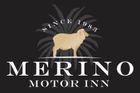 A merino motor inn logo with a sheep on it