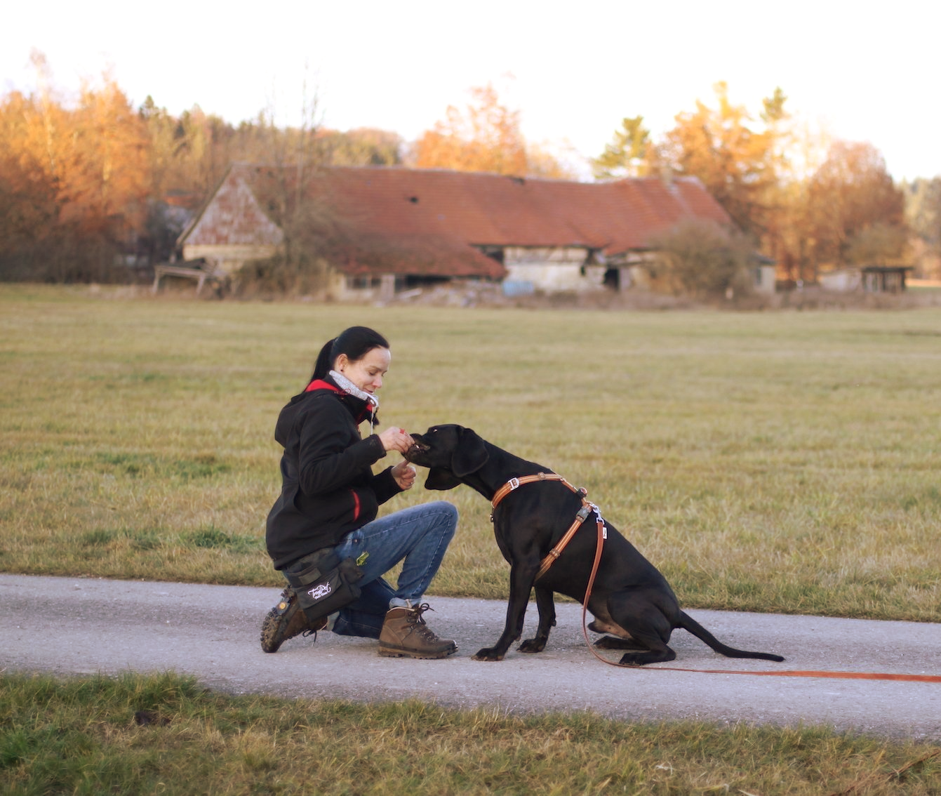 Kirstin und Kundenhund im Training