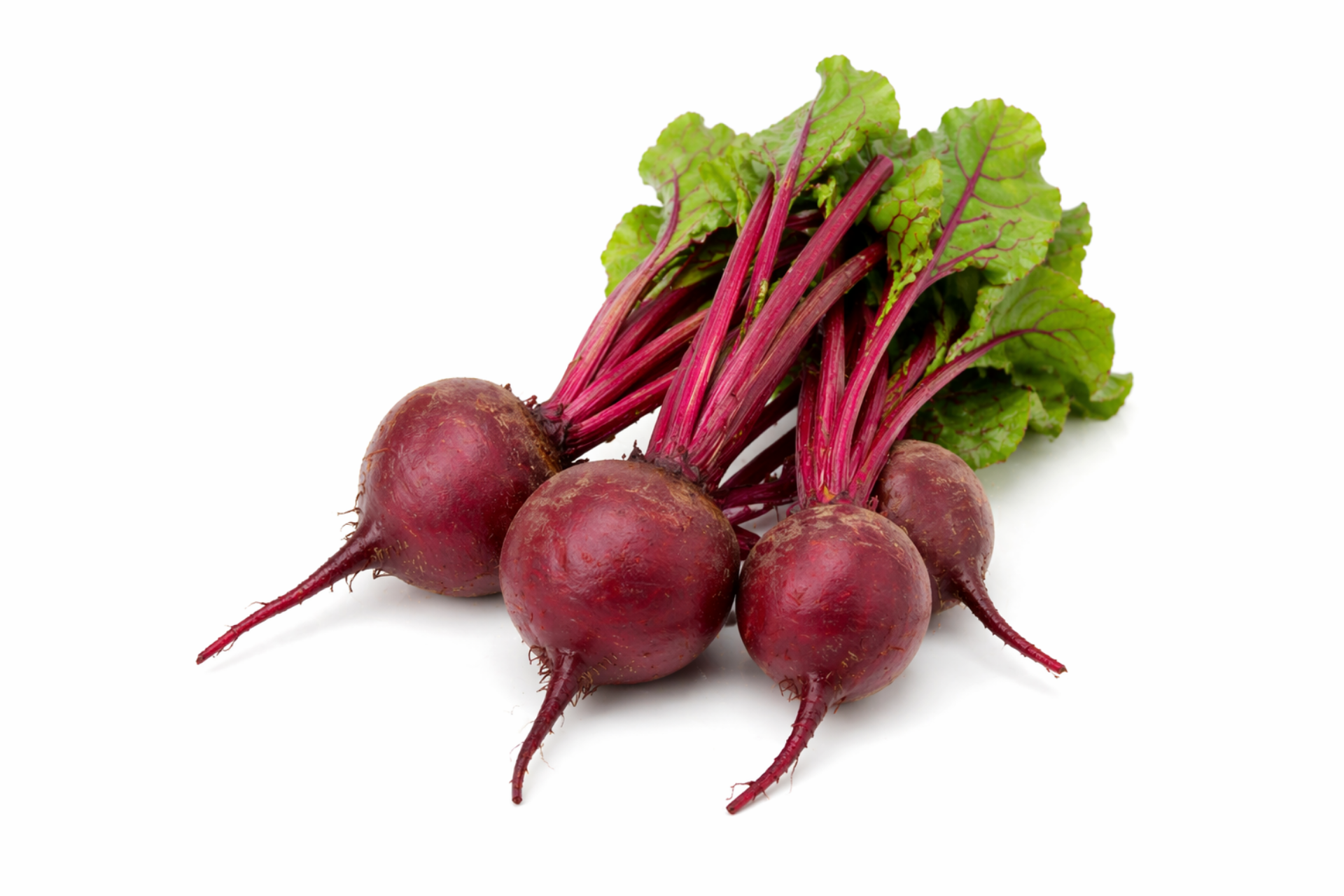 Whole beetroot with dark red-purple skin