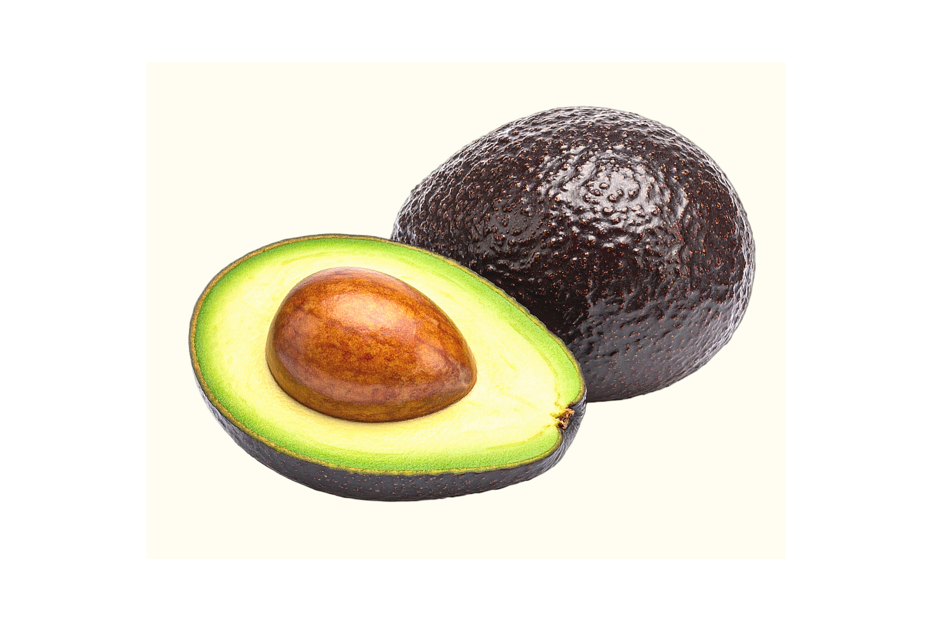 Whole Hass avocados with dark textured skin