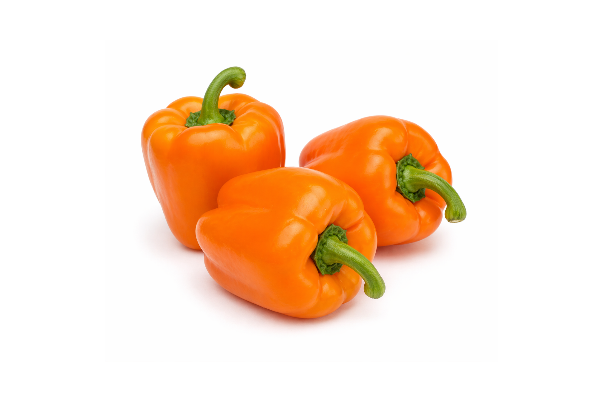 Orange capsicum with bright glossy outer skin