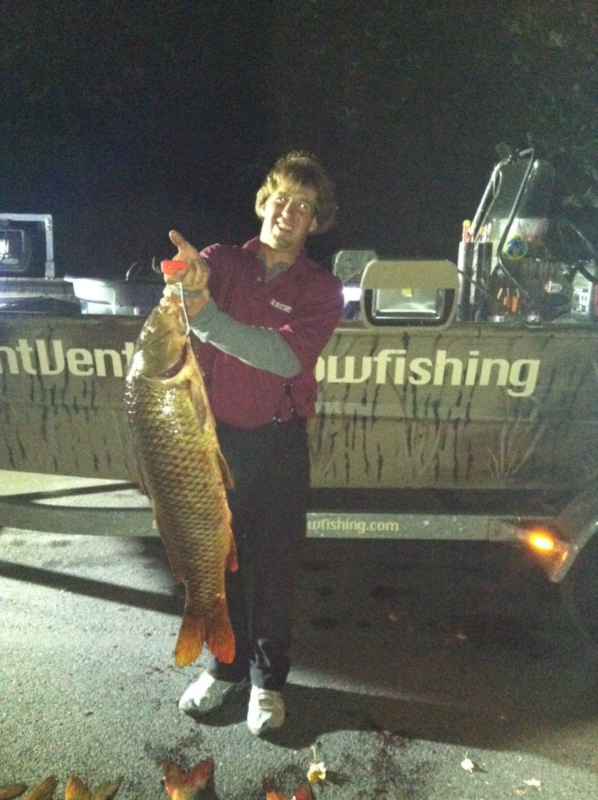 Man with a Large Fish — Lancaster County, PA — Night Ventures Bowfishing Charters