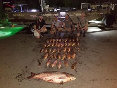 Four Gents with their Carp Fish — Lancaster County, PA — Night Ventures Bowfishing Charters