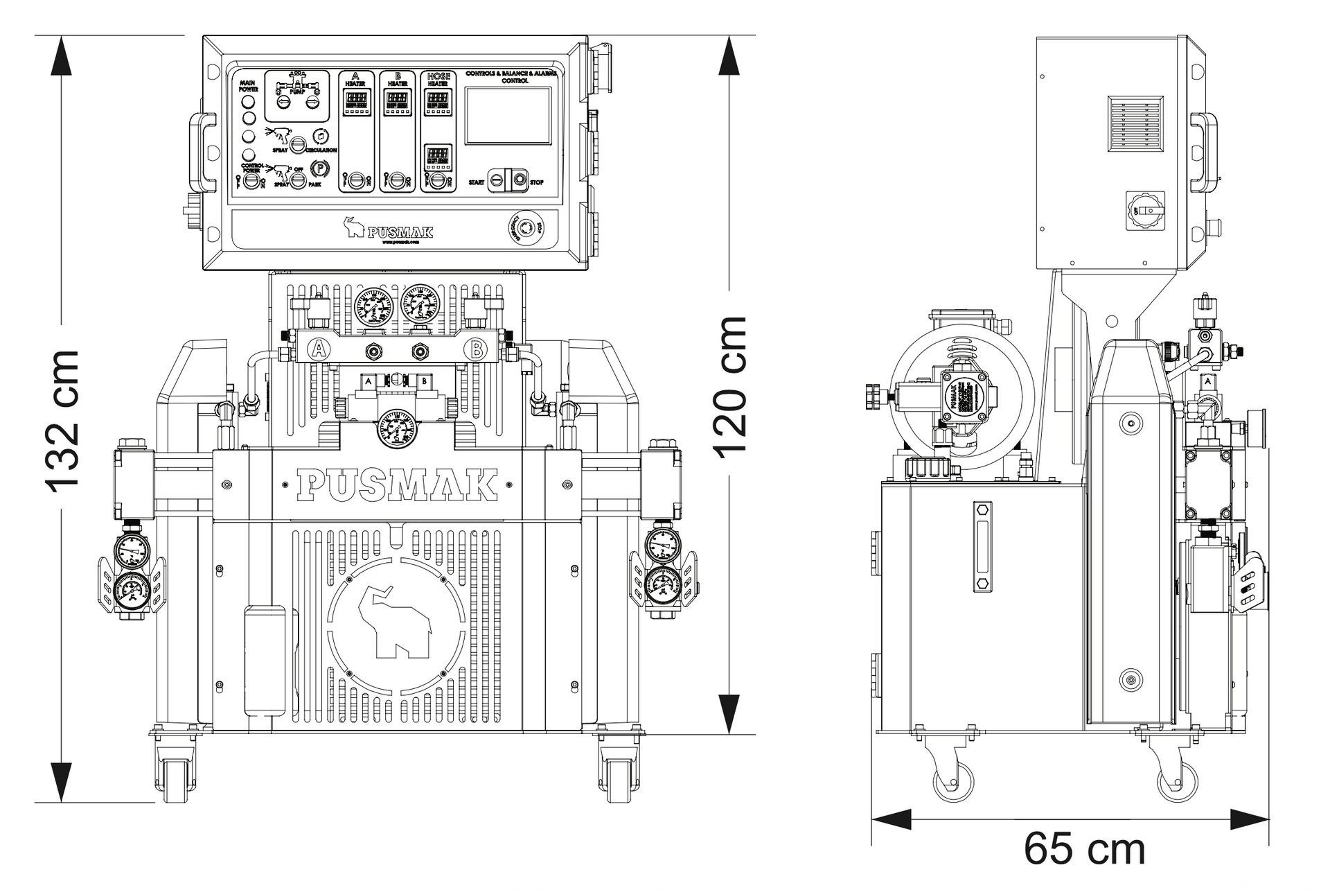 Macchina PUSMAK KPX-40 PLUS per spruzzo a caldo poliuretano