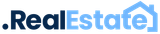 A blue realtor logo on a white background