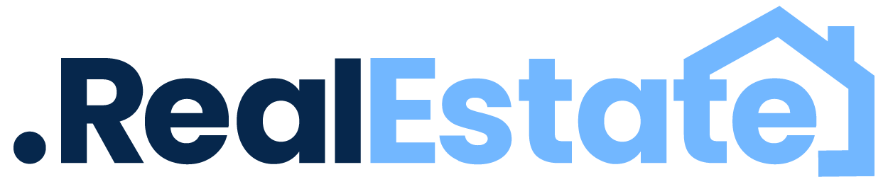 A blue realtor logo on a white background
