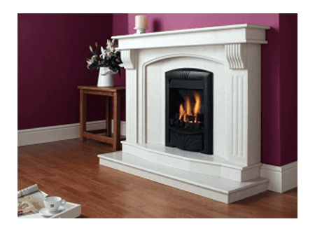 natural stone fireplace