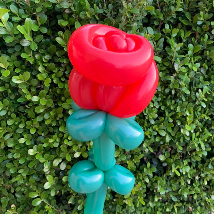 Large balloon twisting rose flower