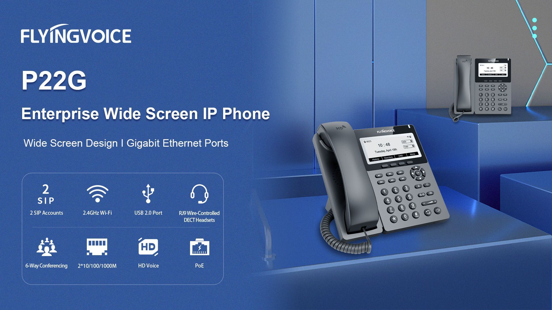 P22G Wide-Screen Business Wi-Fi IP Phone