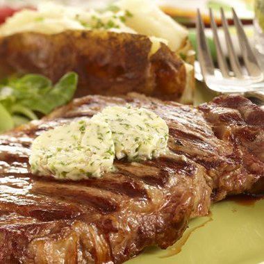 Steak with Creamy Topping