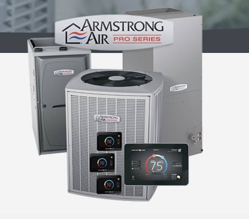 A picture of a armstrong air pro series air conditioner