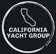 The logo for the california yacht group is a circle with a california map inside of it.