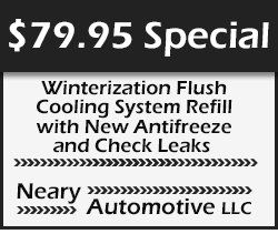 $79.95 Special - Winterization Flush Cooling System Refill with New Antifreeze and Check Leaks 