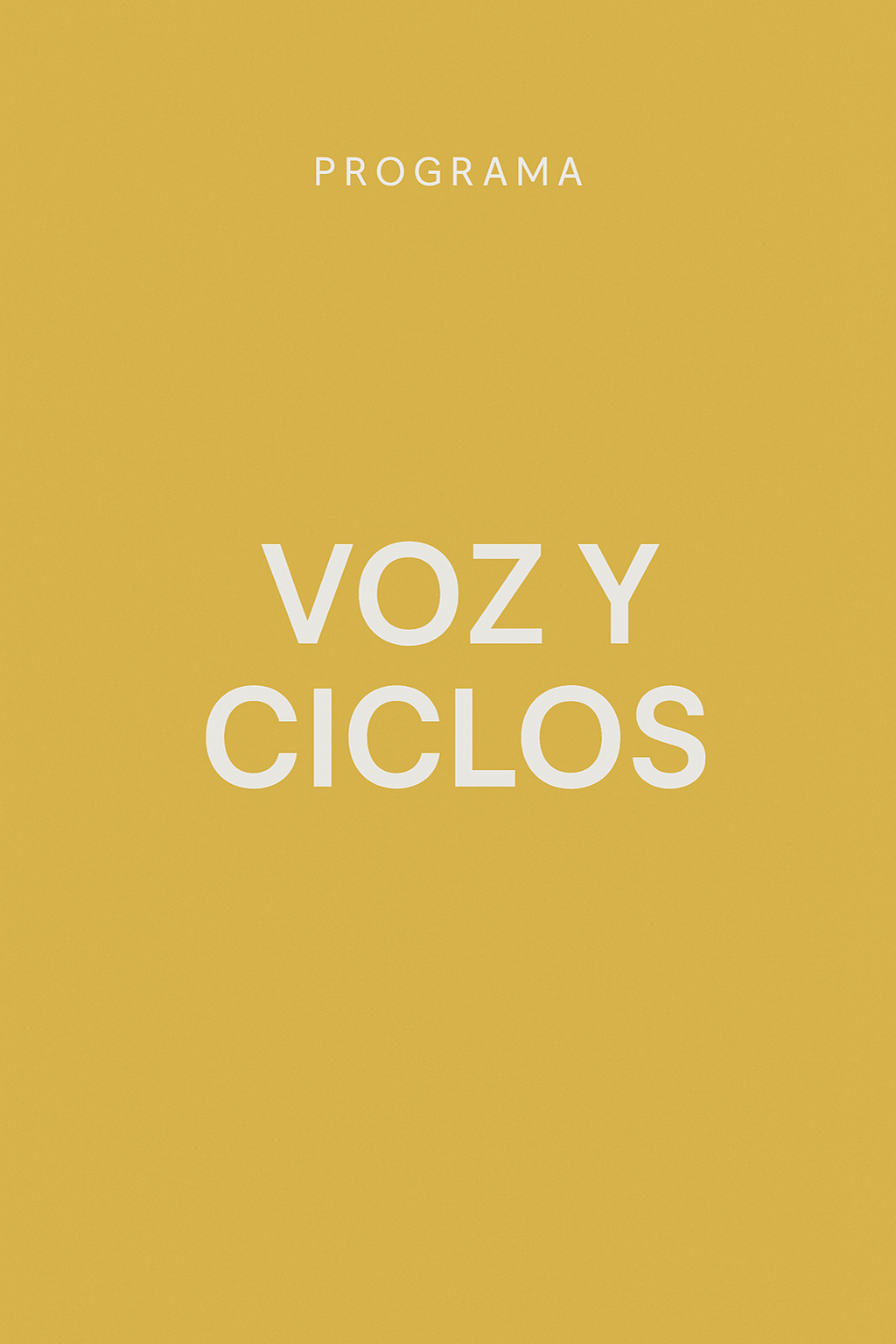 Portada amarilla del programa con el texto 