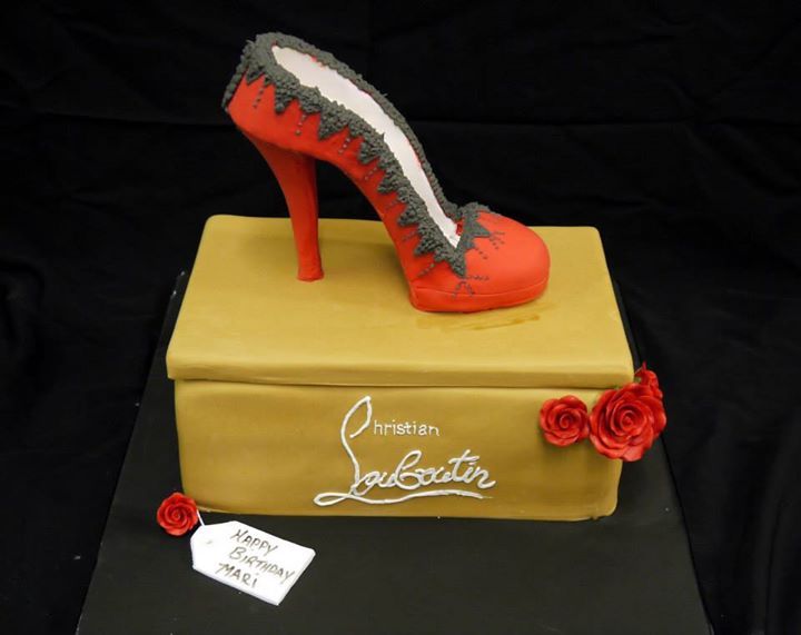 Laboutain shoe box and shoe cake