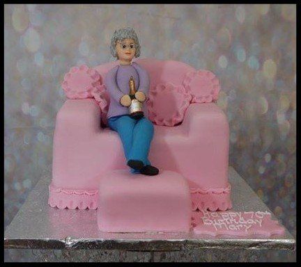 lady in chair birthday cake