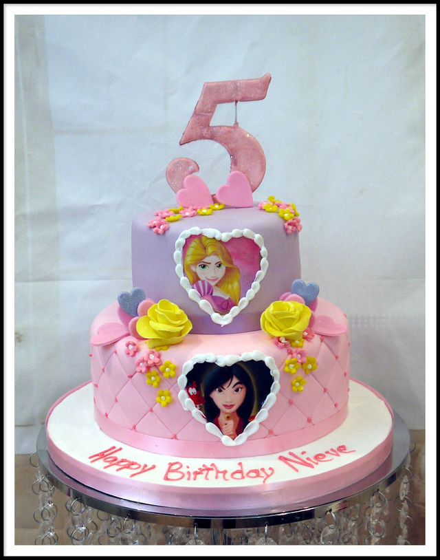 Order 2 Tier Princess Theme Cake Online, Same Day Delivery- GiftzBag