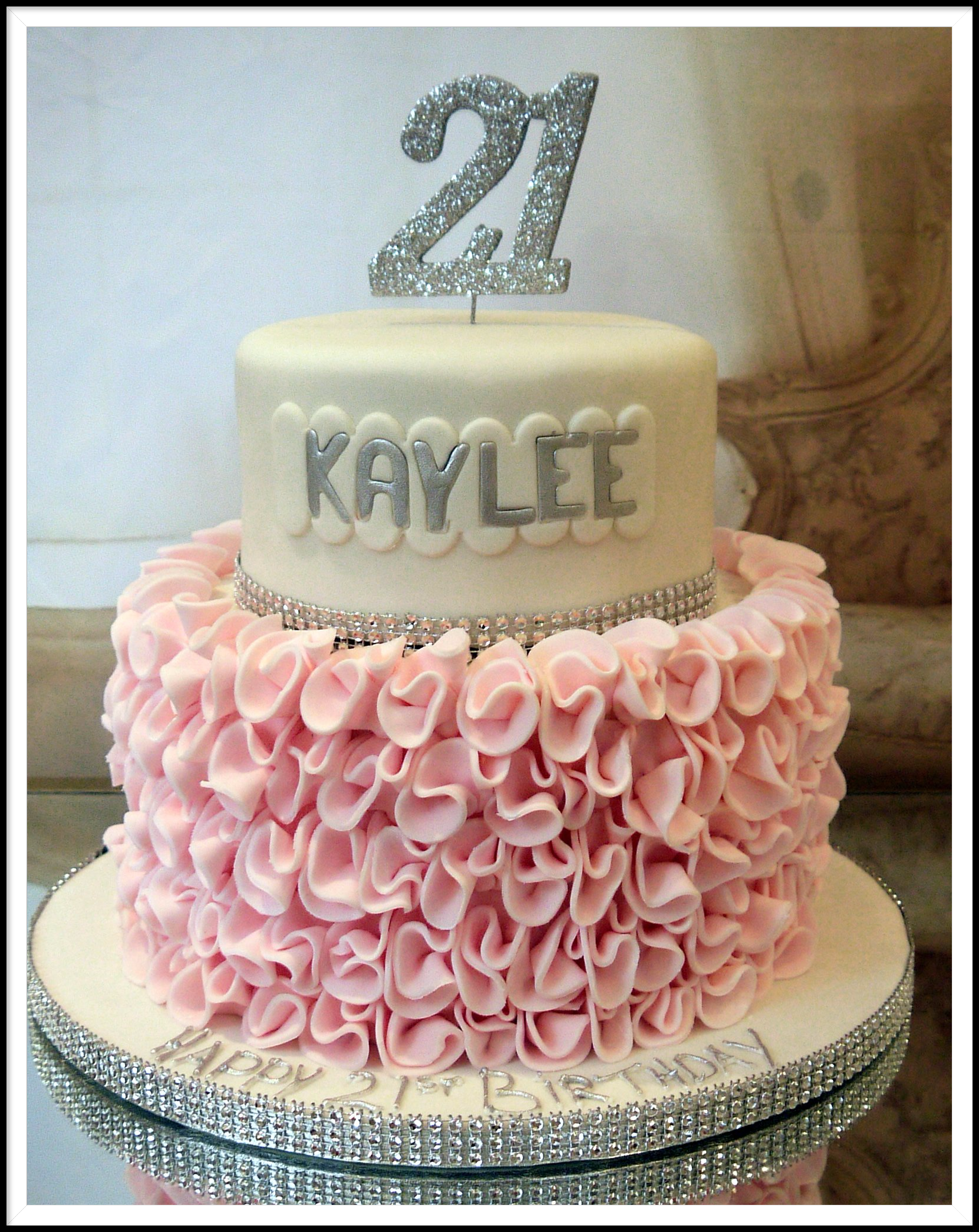 21st ruffles cake