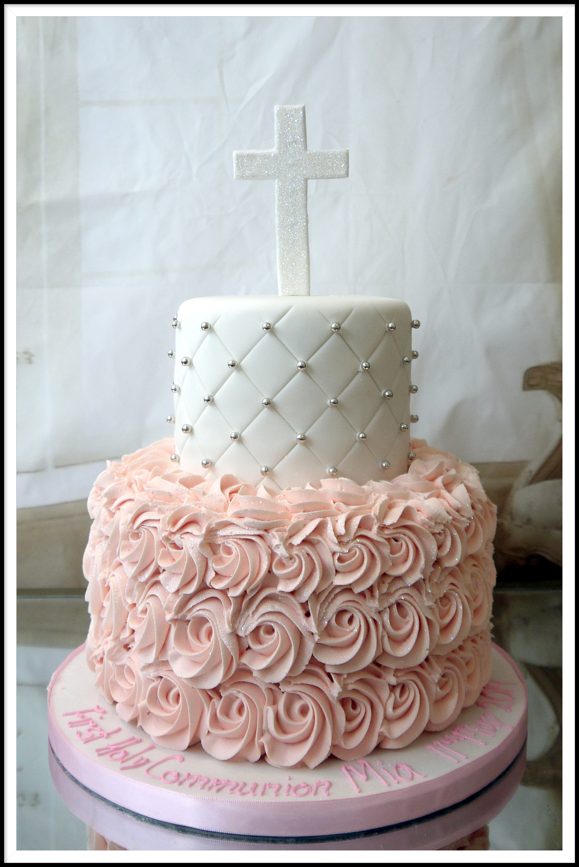 2 tier communion cake