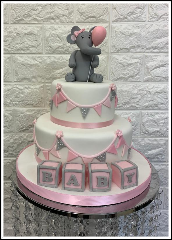 2 tier baby shower cake